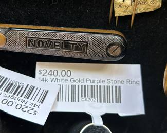 14k White Gold Purple Stone Ring