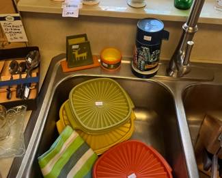 Vintage Tupperware, Vtg Mushroom Pedestal Mug Set 