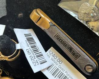 14k Nugget Ring, 14k White Gold Purple Stone Ring