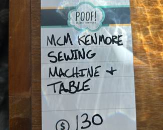MCM Kenmore Sewing Machine & Table 