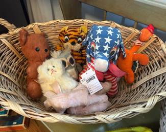 Vtg American Flag Stuffed Elephant 