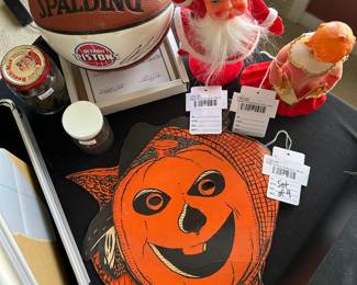 MCM Waving Santa Clause, Velvet Christmas Choir Girl, 1940's Beistle Halloween Masks