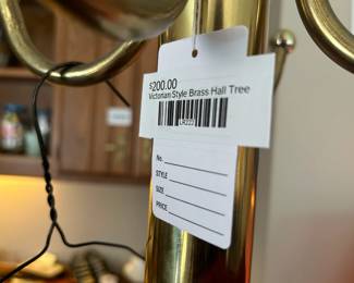 Victorian Style Brass Hall Tree 