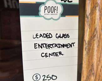 Leaded Glass Entertainment Center 