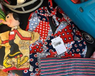 Vtg Red & Blue Halter Top