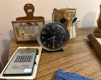 Calculating Machine, Desk Clock 