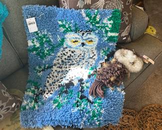 Owl Latch Hook Rug, Hanging Macrame Owl 