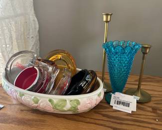 Candlestick Holders, Unmarked Ashtrays