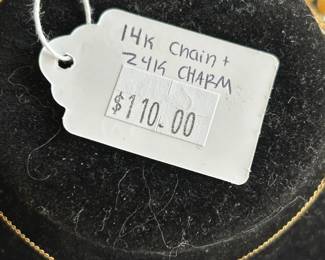 14k Chain & 24k Charm