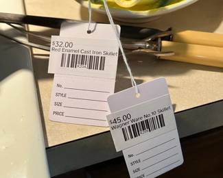 Red Enamel Cast Iron Skillet, Wagner Ware No. 10 Skillet 