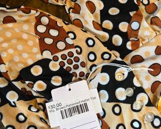 Vtg Brown Patterned Halter Top