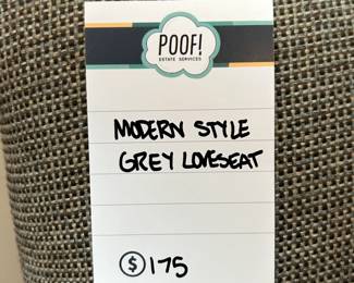 Modern Style Grey Loveseat