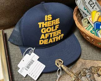 Vtg "Is There Gold After Death" Hat