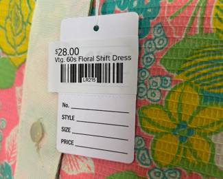 Vtg 60s Floral Shift Dress