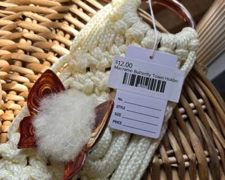 Macrame Butterfly Towel Holder 