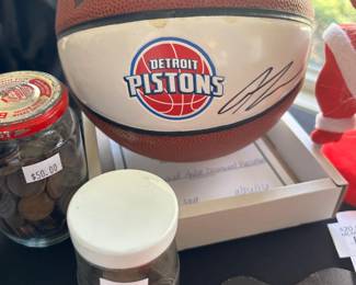 Detroit Pistons Signed Basketball 