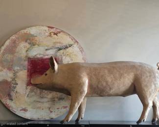 1. Fiberglass Pig (Large) 2. Painting