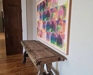 1. Genell Miller Painting  2. Antique table