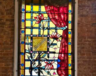 Elaborate stained glass window from old CWE Balaban's