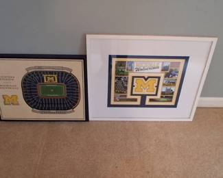 framed University of Michigan Wolverines 3D stadium wall art