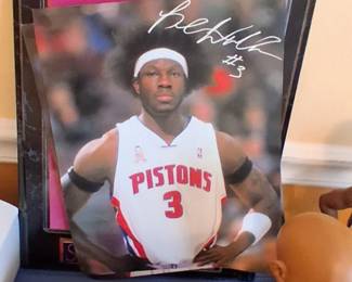  Visually searched image This image shows a framed, autographed sports collectible featuring a portrait of professional basketball player Ben Wallace in a Detroit Pistons jersey.        2 sites 2010-11 Donruss - Ben Wallace #56 for sale - eBay 16 results for. 2010-11 Donruss - Ben Wallace #56. Sport. Basketball. Set. 2010-11 Donruss. Player/Athlete. Ben Wallace. Card Numb...   eBay Ben Wallace Rip Hamilton Detroit Pistons Signed 16x20 Photo ... BG Entertainment is a family owned and operated business located in the New York Tristate area. For nearly a decade, we have been ...   eBay Visually searched image price The estimated market value for a framed, autographed Ben Wallace Detroit Pistons photo typically ranges from $125 to $300