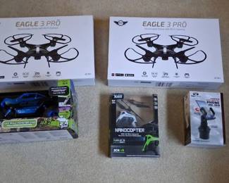 Eagle 3 Pro quadcopter drone with Wi-Fi camera, super wheels off road RC vehicle