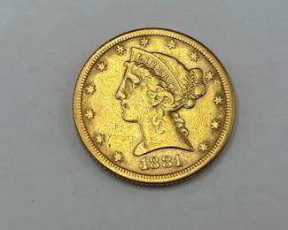 1881 $5 Gold Pc. Variety 2