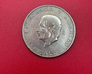 1957 Mexican 5 Pesos .720 Silver Coin