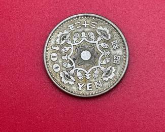 1957 Japanese Showa Era 60 Silver 100 Yen Coin