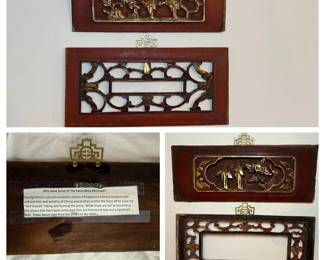 0026  0027 Japanese Wood Grate Carvings X2  Japanese Faceless Carvings x22COLLAGE