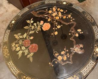 Chinese Chinoiserie Black lacquer Coffee Table