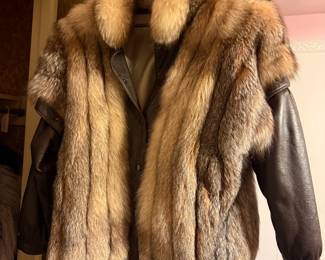 Fox and leather Coat
