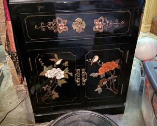 Vintage Chinese Black Lacquer Cabinet