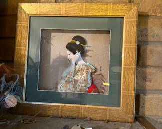 Framed 3D Geisha Shadow Box Art