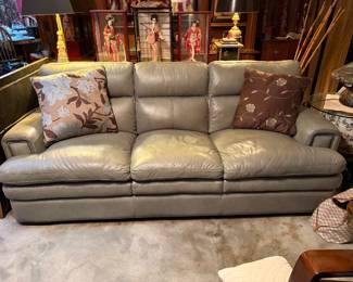 Gray Leather Sofa