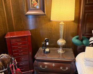 Nightstand, Lamp, 