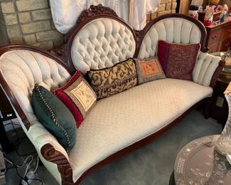 Antique Victorian Balloon Back Sofa