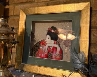 Framed 3D Geisha Shadow Box Art