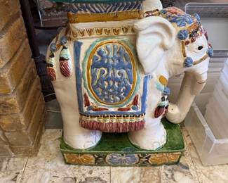Terracotta Elephant Garden Stool/ Table