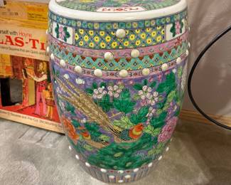 Chinese Ground Famille Verte Garden Stool