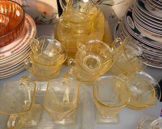 Yellow “Basket” Depression Glass