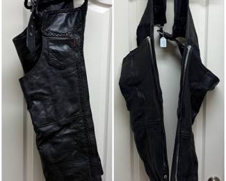 Leather motorcycle chaps 