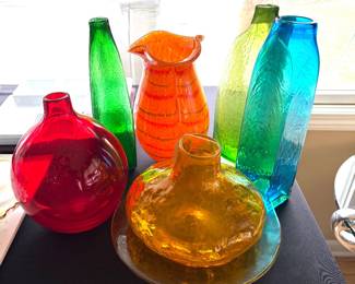 Vintage art glass vases, Blenko art glass 