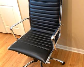 Leather and chrome office chair 