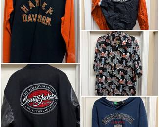 Vintage Harley Davidson sweatshirts, Harley Davidson wind jacket, Barrett Jackson jacket 