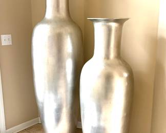 Extra large 72” and 54”  contemporary ceramic temple vases 