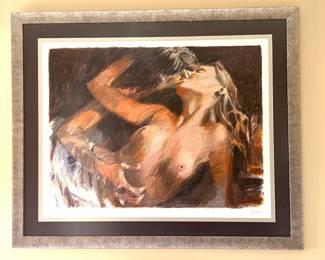  A signed and framed lithograph print by artist Aldo Luongo