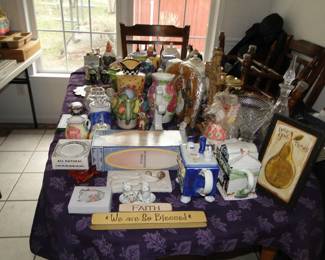 Teapot collection, Religious items, pitchers, Crystal