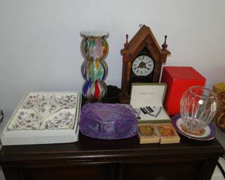 Vintage Clock, Art Glass and more