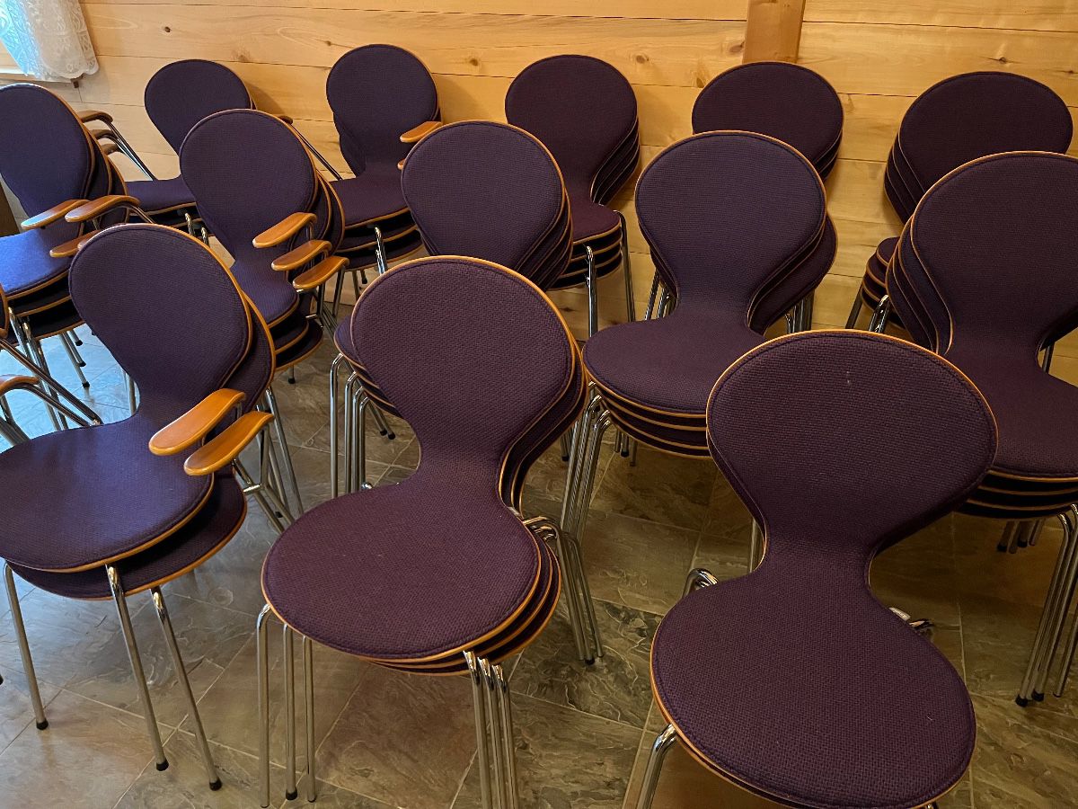 45+ Danerka stacking side/dining chairs (Made in Denmark).